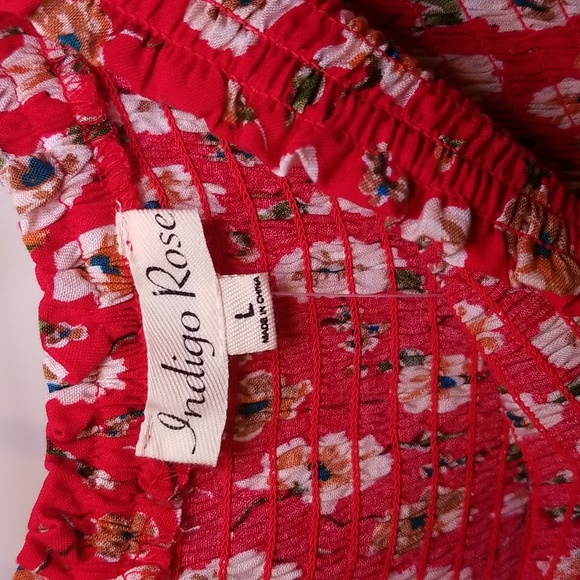 Indigo Rose Large Red Flower Jumpsuit - Picture 5 of 10